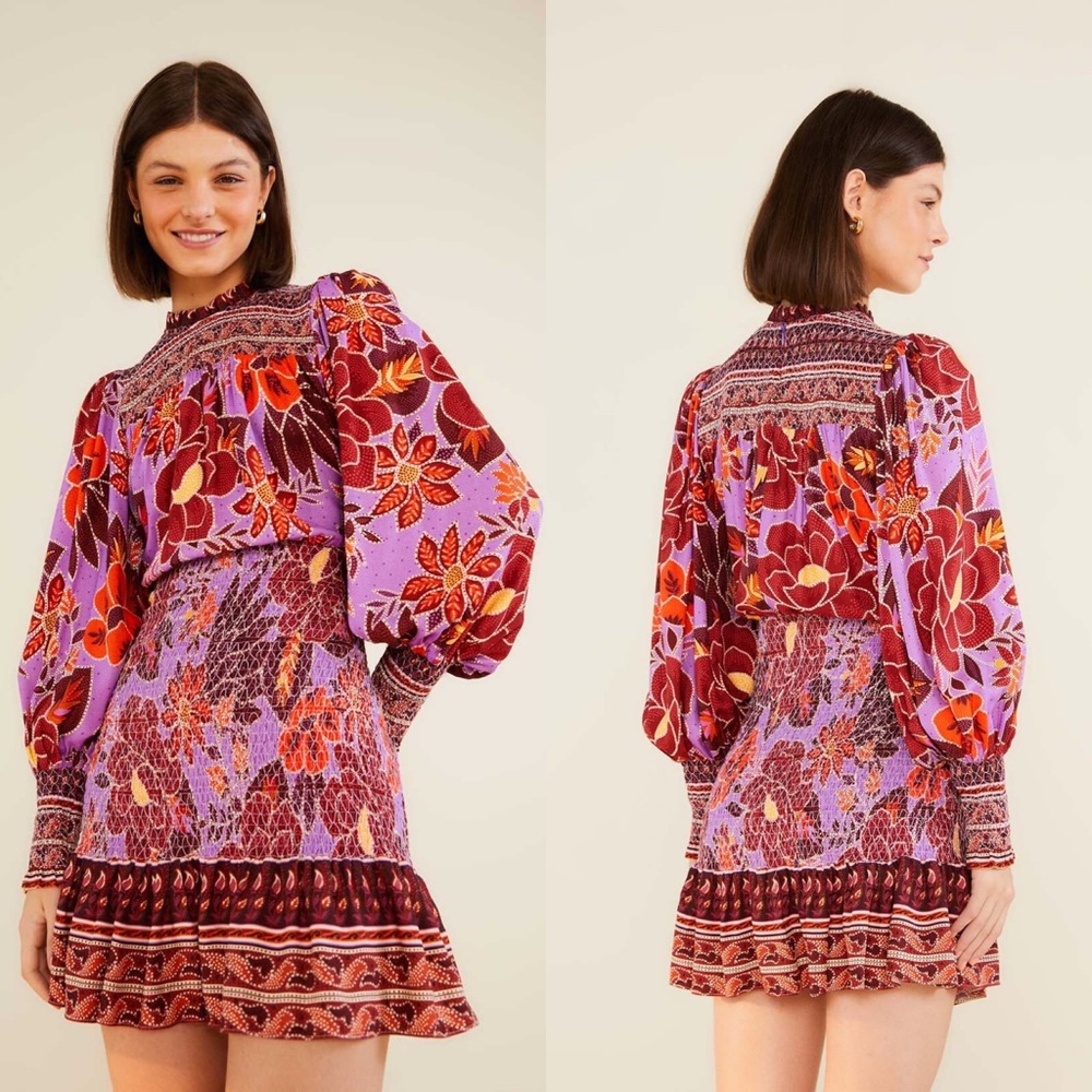 Farm Rio Sweet Floral Mini Dress